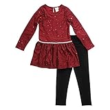 Youngland Girls' Crochet Knit Dropwaist Peplum Tunic with Knit Legging