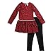 Youngland Girls' Crochet Knit Dropwaist Peplum Tunic with Knit Legging