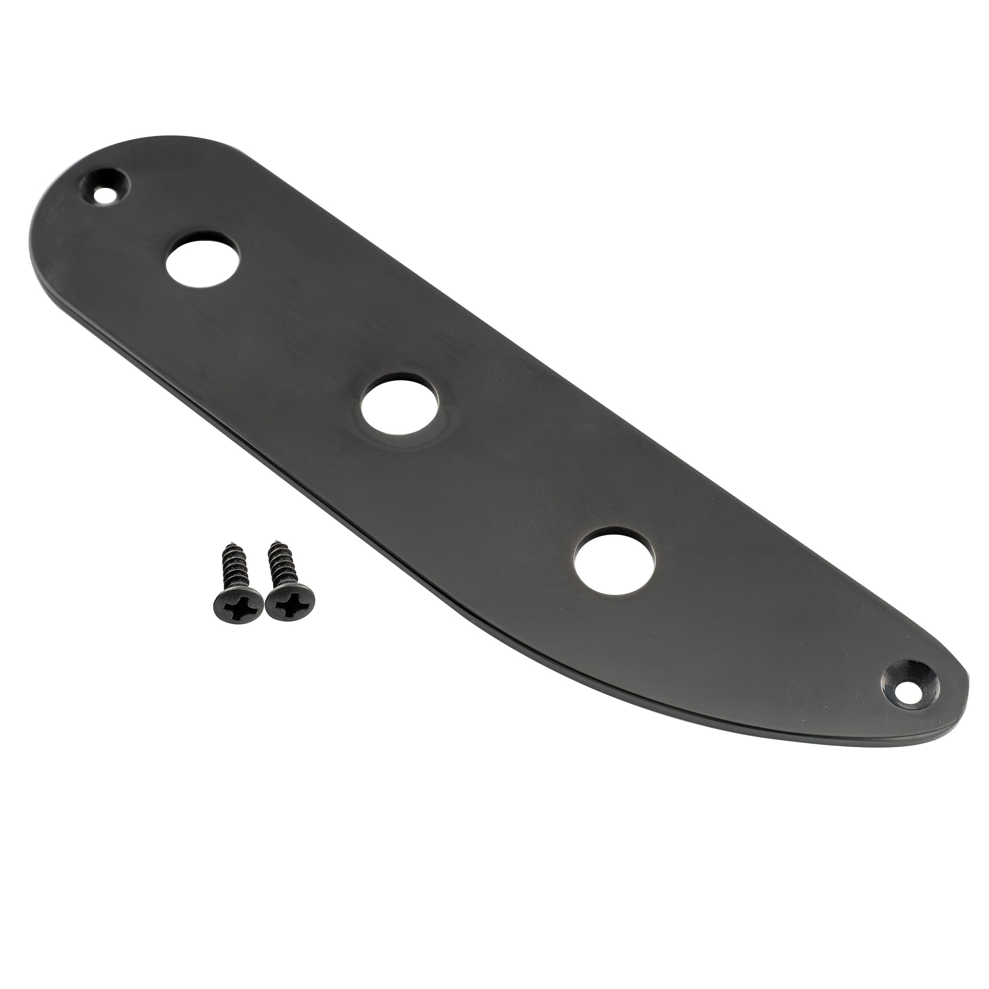 Musiclily Pro Steel 3-Hole Bass Control Plate for Vintage PB/Tele Bass Style Electric Bass, Black