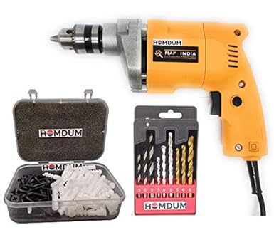 Homdum 10mm Drill Machine with 1
