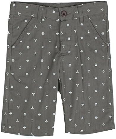 P&amp;P Baby Boy Short Spring Pants - Classic Anchor And Life Saver Taupe Shorts, 7 Years