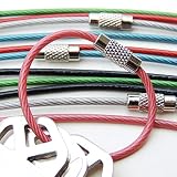 Wire Keyrings, 4-Inch, 12 Pack, Flexible Keychain with Plastic Coated Steel for Keys, Luggage Tags, Key Fobs