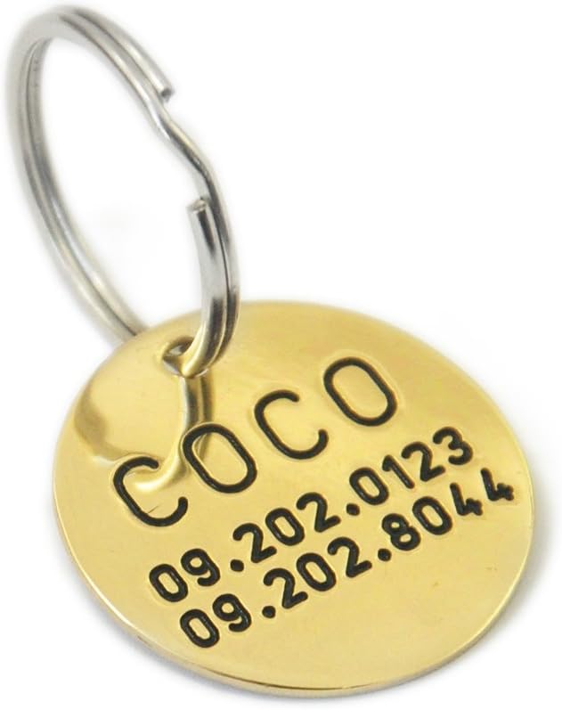 LOVEhandmade Personalized Dog Tag, Custom Dog Tag, Customized Pet Id Tag, Dog ID Tag, Name & Phone Number