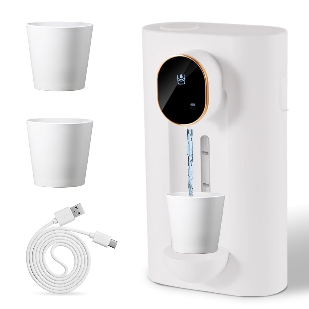 Roadtime Automatic Mouthwash Dispenser for Bathroom, 540ml Touchless Wall-Mounted Mouthwash Dispenser with 2 Magnetic Reusable Cups, Mouthwash Container (White)