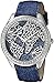 GUESS Women's U0504L1 Iconic Blue Denim Silver-Tone Watch with Wold Map