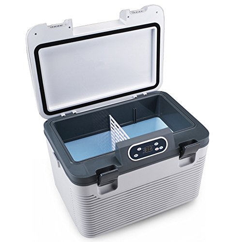 Click Here to See More Images Wotefusi New Car Refrigerator 19L -5~65 Centigrade Interior Cool Box Portable Dual-core Fridge Cooler Heater 12-24V