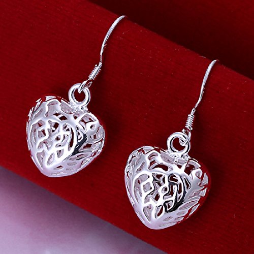 925 Silver Stud Earings Skeleton Heart