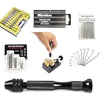 Feel-ling 11pcs Set Professional Twist Drill Bits ，Hand Drill Bits Micro Mini Twist Drill Bits with Precision Hand Pin Vise Rotary Tools Perfect Use for Steel Wood, Jewelry, Plastic Thrifty