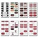 WOKOTO 8 Sheets Lattice Nail Art Polish Wraps Stickers With 1Pcs Nail File Solid Color Adhesive Manicure Decal Strips For Women