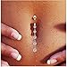 MyMei Sexy Gold Plated 5 Zircons Dangle Navel Belly Button Rings Body Piercing Jewellery