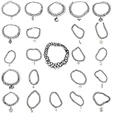 23pcs Jewelry Set Black Gothic Stretch Elastic Double Line Henna Tattoo Choker Collar Pendant Necklace (23 Pieces Necklace)