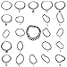 23pcs Jewelry Set Black Gothic Stretch Elastic Double Line Henna Tattoo Choker Collar Pendant Necklace (23pcs Pendant Necklace)