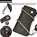 LUUFAN Men's Genuine Leather Long Wallet Chain Wallet, Engraved Bifold Wallet