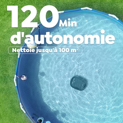 TALOSBO (2026 Upgrade) S1PRO Wireless Pool Robot, 120 Min Autonomy, Compact Pool Cleaner, Double Motor Above-Ground Pool Vacuum Cleaner, 2.5H Quick Charge, for Pools up to 100 m²