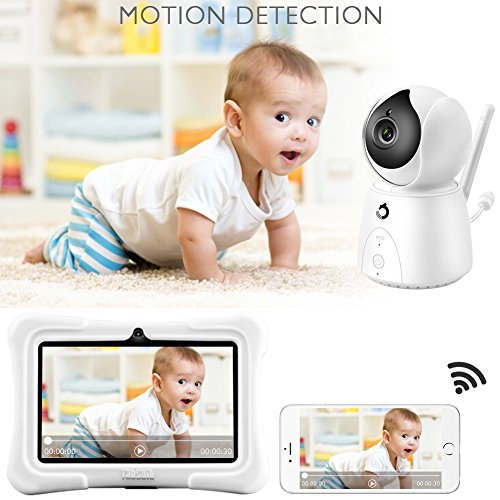 Dragon-Touch-FUTURE-1-720P-Baby-Monitor-with-7-Inch-IPS-LCD-Touch-Screen-Tablet-Digital-Camera-Temperature-Monitoring-Remote-Camera-Pan-Tilt-Zoom-Lullaby-Night-Vision-Two-Way-Audio-and-Recording