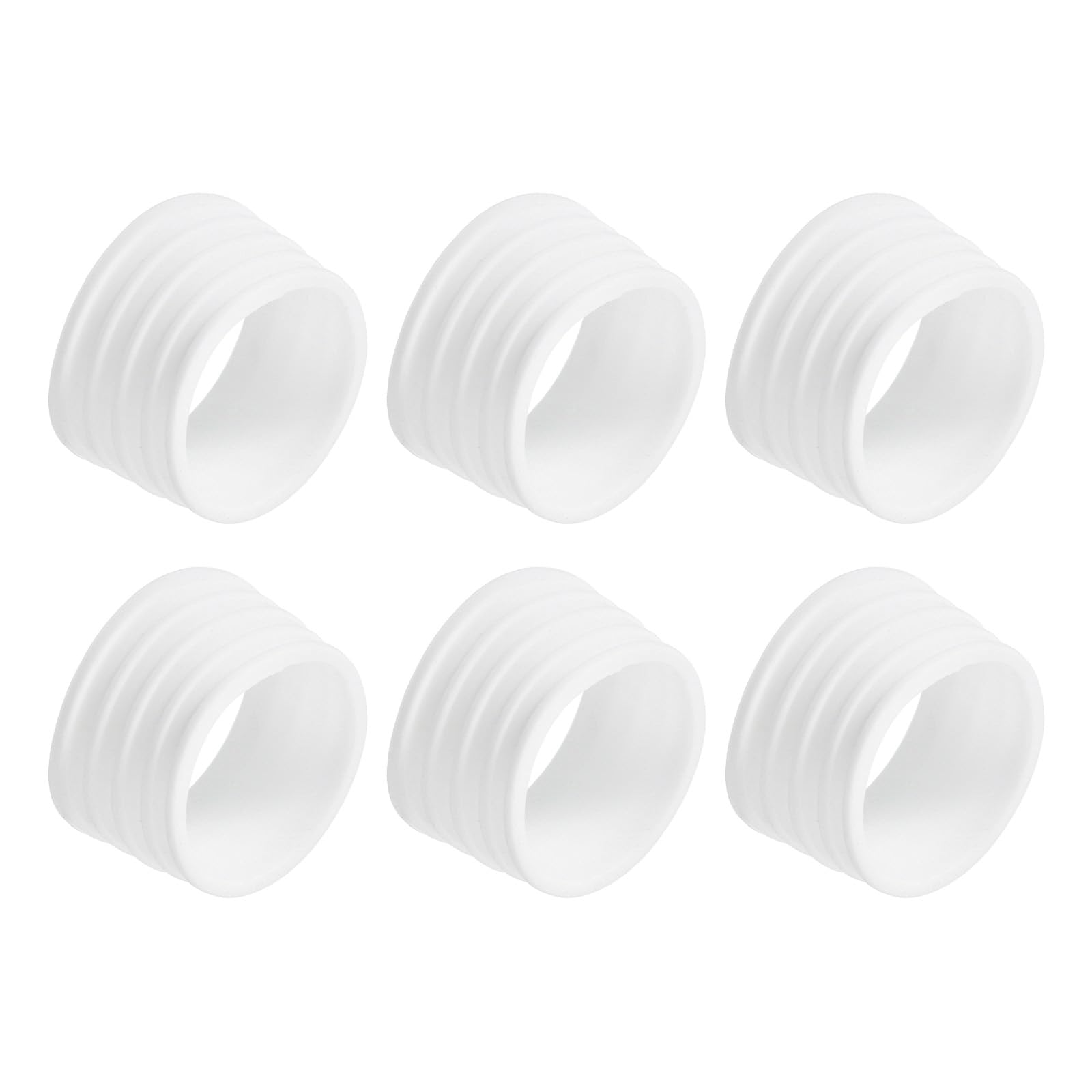M METERXITY 6 Pack Badminton Racket Handle Grip Ring - Rubber Anti-Slip Fix Ring Grip Band, Apply to Badminton Tennis Rackets/Handles (White)