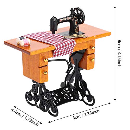 Fdit Puppenhaus Miniaturmöbel Holz Nähmaschine für Puppenhaus Zubehör Dekor Spielzeug Handwerk Dekoration 1:12 – Bild 4