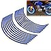 Reflective Blue Wheel Decal Sticker Stripes Rim Tape Decals for 17