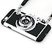 Guojia iPhone 5/5S/SE Camera case, 3D Cute Design Silicone Cover with Long Strap Rope,Cool Phone Protector for iPhone 5/5S/SE-Black