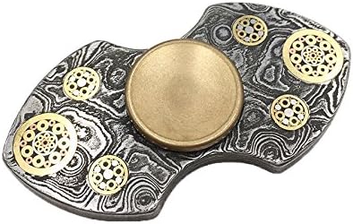 Wisdom tree Damascus Steel Fidget Hand Finger Spinner Spin Widget Focus Toy EDC Pocket Relieve Stress Anxiety Boredom Desktoy Gift for ADHD Children Adults