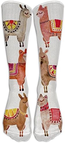 LJB Unisex Alpacas Art Print Knee High Long Socks Athletic Sports Tube Stockings For Running,Football,Soccer