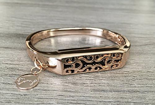 Rose Gold Metal Bangle For Fitbit Flex 2 Activity Tracker Handmade Fashion Jewelry Fitbit Flex 2 Band Rose Gold Zodiac Sign Constellation Charm Pendant Replacement Fitbit Flex 2 Bracelet