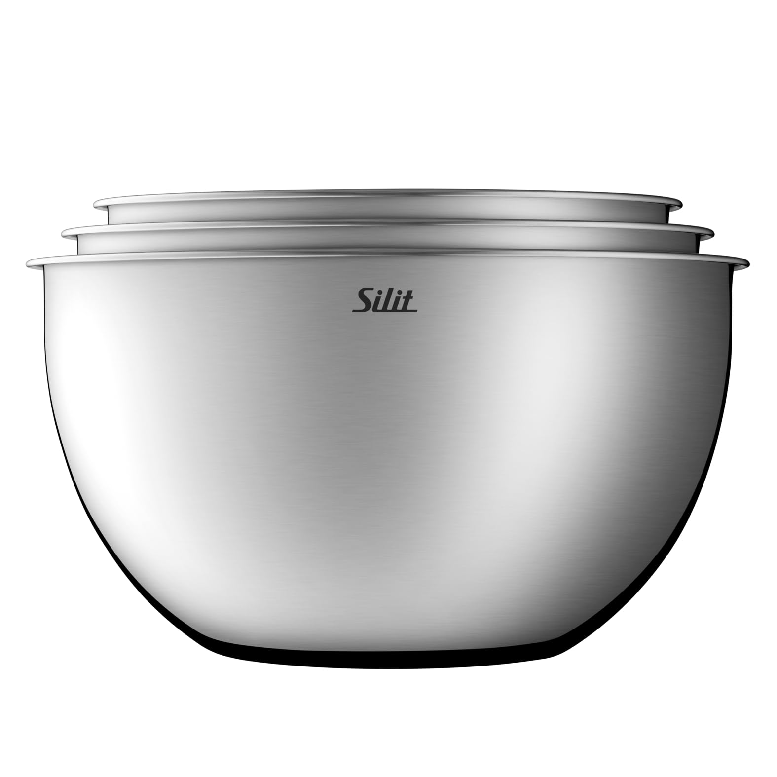 Silit Küchenschüssel-Set 3-teilig, Edelstahlschüsseln, multifunktional als Rührschüssel Edelstahl, Salatschüssel, Servierschüssel, stapelbar 4