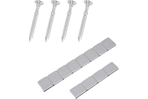 Axles and Weights Kit for Pinewood Derby Car, 4 Polished 2.54cm/1in Grooved Axles & 12 Racing Weights for Friction Reduction 