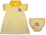 LSU Tigers NCAA Newborn Baby Two Piece Pinstripe Dress