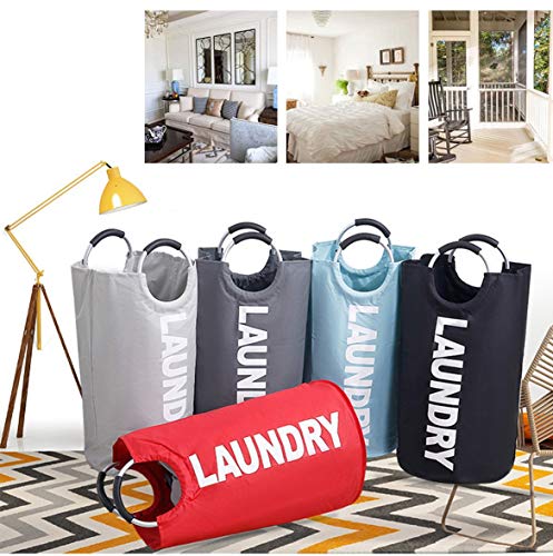 Outdoorfly Laundry Basket Large Collapsible Washing Hamper Foldable Clothes Bag with Handles (Grey)