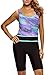 Dokotoo Womens Print Pattern One Piece Boy Leg Athletic Swimwear Blue Medium