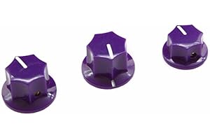 Dopro Set of 3 Purple Brass Insert USA Spec 1/4" Jazz J Bass Knobs,Large & Small Knob