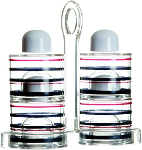 MB Coastal Designs Cannes Nautical Oil Vinegar Salt and Pepper Set, Clear