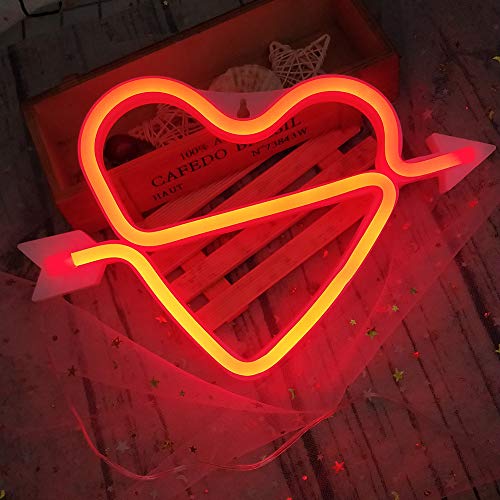 Neon Heart Signs Led Neon Lights up Sign Decorative Neon Wall Light for