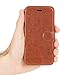 Zakix(TM) Leather Wallet Case for iPhone 7 Plus: Premium PU Leather Protective Case - Adequate Protection from Impacts with Ergonomic Design (Brown)