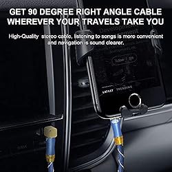 90 Degree Right Angle Aux Cable - [24K