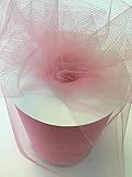 Tulle Fabric Spool/Roll 6 inch x 100 yards (300 feet), 34 Colors Available, On Sale Now! (pink)