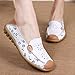 labato Women's Casual Leather Loafers Slip-On Slippers Driving Flat Shoes(7.5 M US,White)