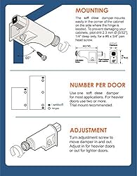 25 Pack Rok Hardware Soft Close Damper for Cabinet