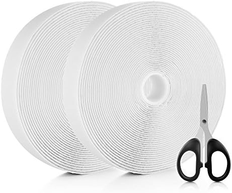 Hook and Loop Fastening Tape, Likii 32.8 Feet/10m Self Adhesive Tape Roll Magnetic Tape With Gift Scissors