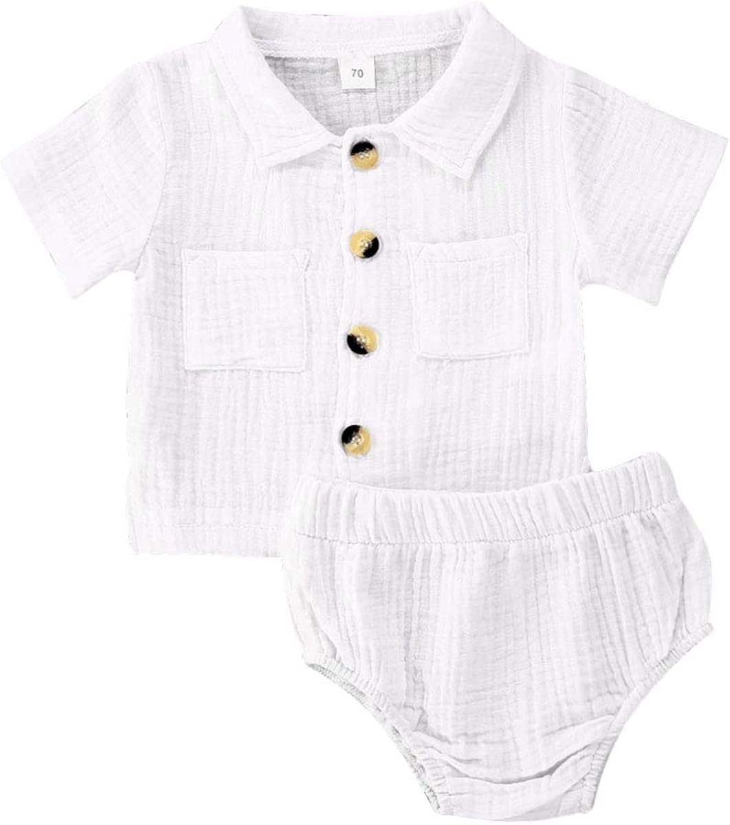 newborn white button down shirt
