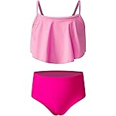 blibean Teen Girls Two Piece Bikini Sets Swimsuits with Chest Pad Size 6-15 Years