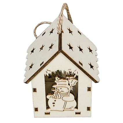 Amazon Com Pausseo Christmas Small Woods Cabin Children Snowman