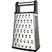 iCooker Cheese Grater [Stainless Steel] 4 Sided Box Grater - Premium Quality Zester for Vegetables, Fruits, Ginger, Chocolate & Nuts - Best Slicer With Sharp Blades [Black Handle]