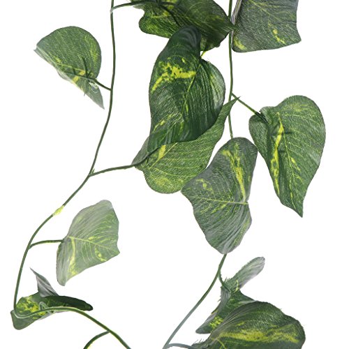 Onpiece Reptile Plants - Artificial Vine Green Leaves Terrarium Plants - 2.4m Fake Plants for Reptile and Amphibians