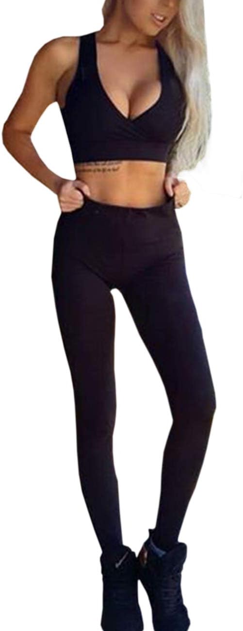 MACCHIASHINE Women's 2 PCS Pattern Print Sports Bra Pants Set Yoga Wear Set Racerback Bra and Leggings Tights