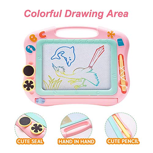 Magnetic Drawing Doodle Board for Kids, Colorful Sketching Erasable Doodle Pad, Painting Writing Learning Gift for Children (Travel Size)
