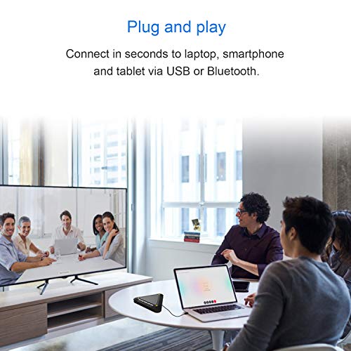 Tenveo Wireless Bluetooth Speaker for Softphone and Mobile Phone, Bluetooth Speakerphone for 5-8 People Business Conference Phone (A300B)