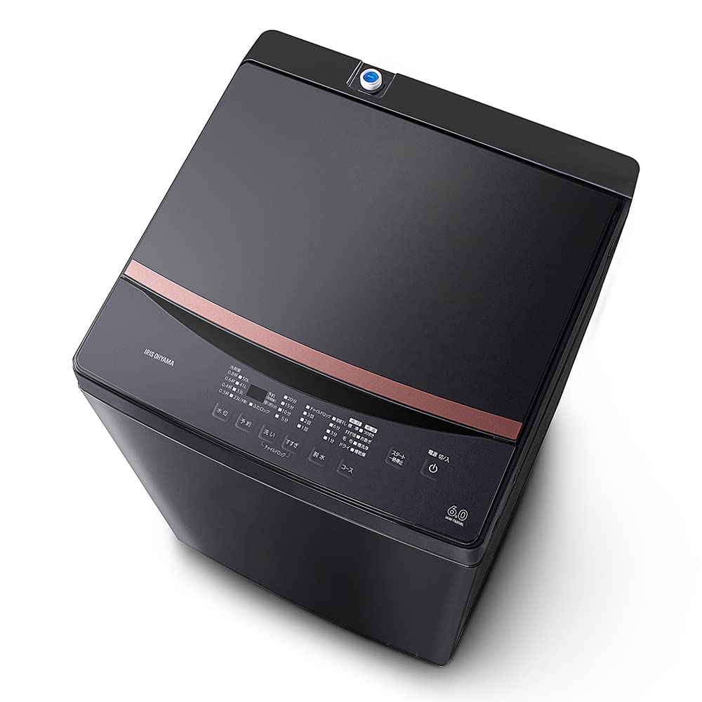 アイリスオーヤマ 洗濯機 6kg 新生活 一人暮らし ブラック ガラストップ 縦型 IAW-T605BL-B商品画像