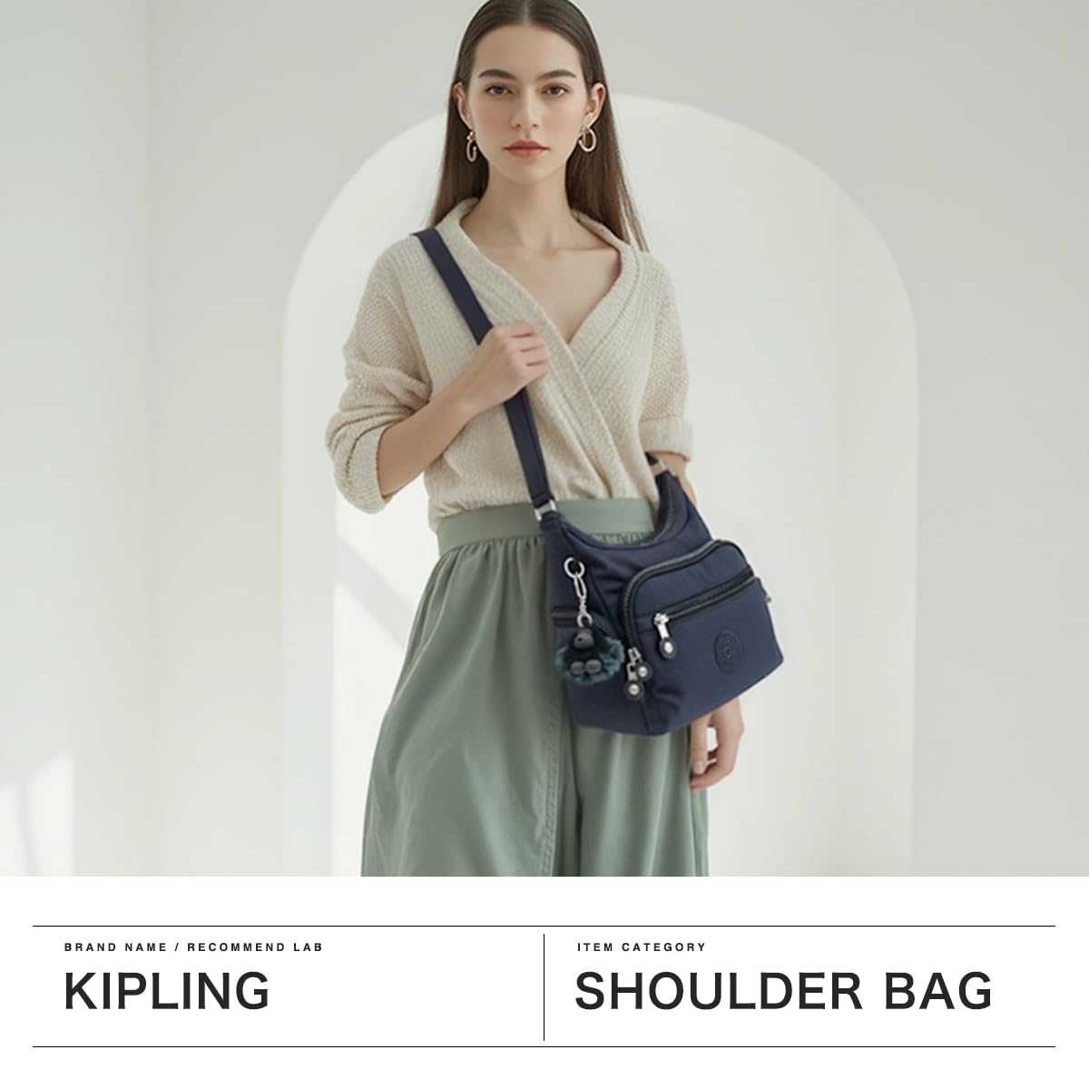 Kipling GABBIE S Kleine Umhängetasche, Black Noir (Schwarz)